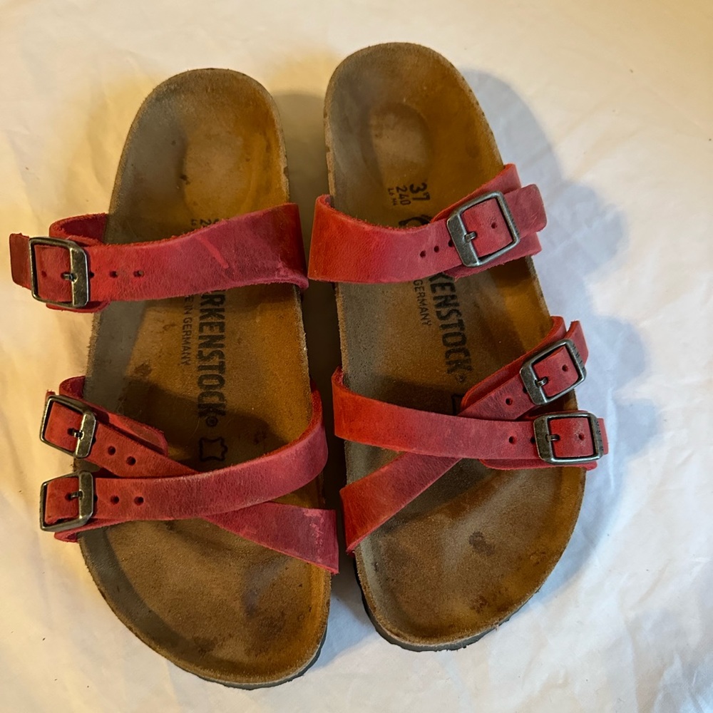 Birkenstock Franca Red Sandals Size 37